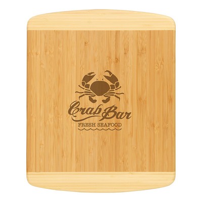 13-1/2" x 11-1/2" Bamboo Two-Tone Rectangle Cutting Board